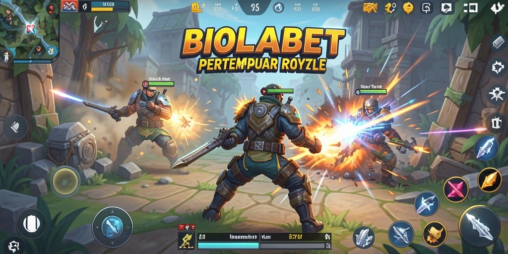Gameplay seru dari BIOLABET yang menampilkan pertarungan Battle Royale.