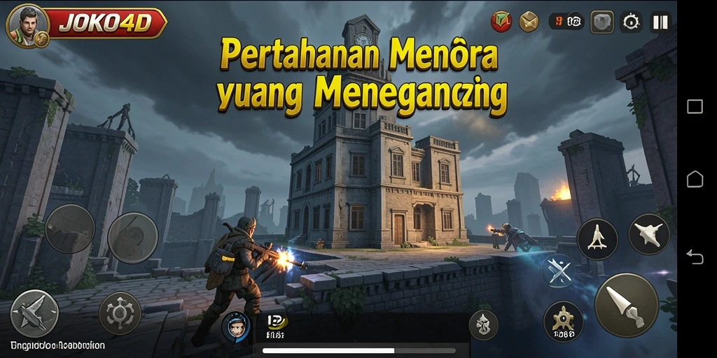 Screenshot JOKO4D menunjukkan aksi bertahan yang intens di medan perang.