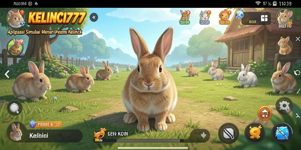Screenshot KELINCI777 menampilkan gameplay seru merawat kelinci.
