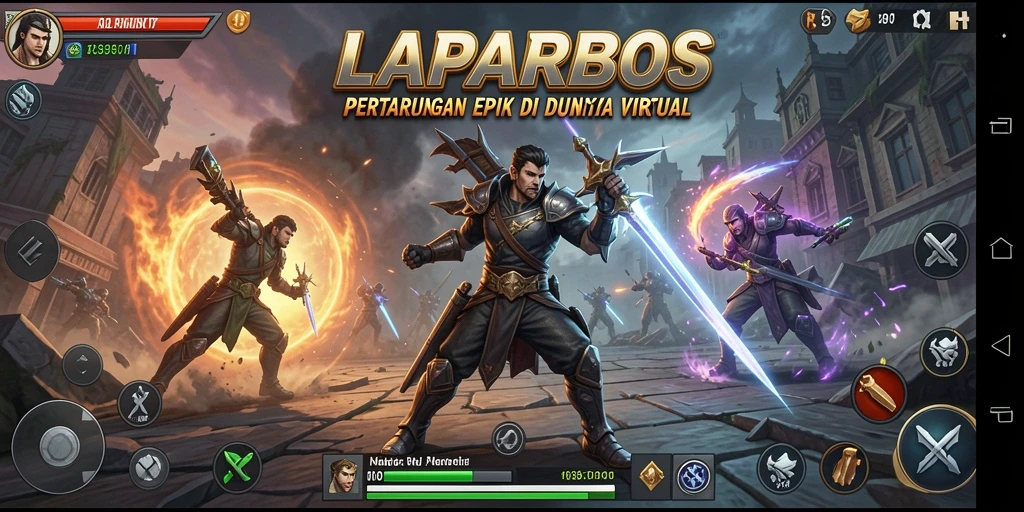 Gameplay LAPARBOS yang seru dan penuh aksi pertarungan.
