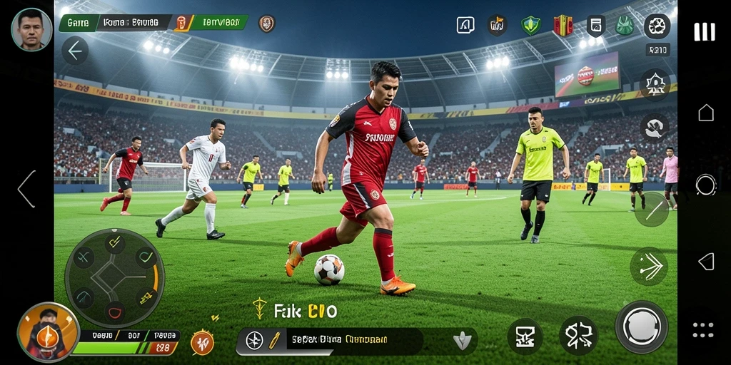 Gambaran gameplay PPV88 yang mendebarkan dan penuh aksi sepak bola.
