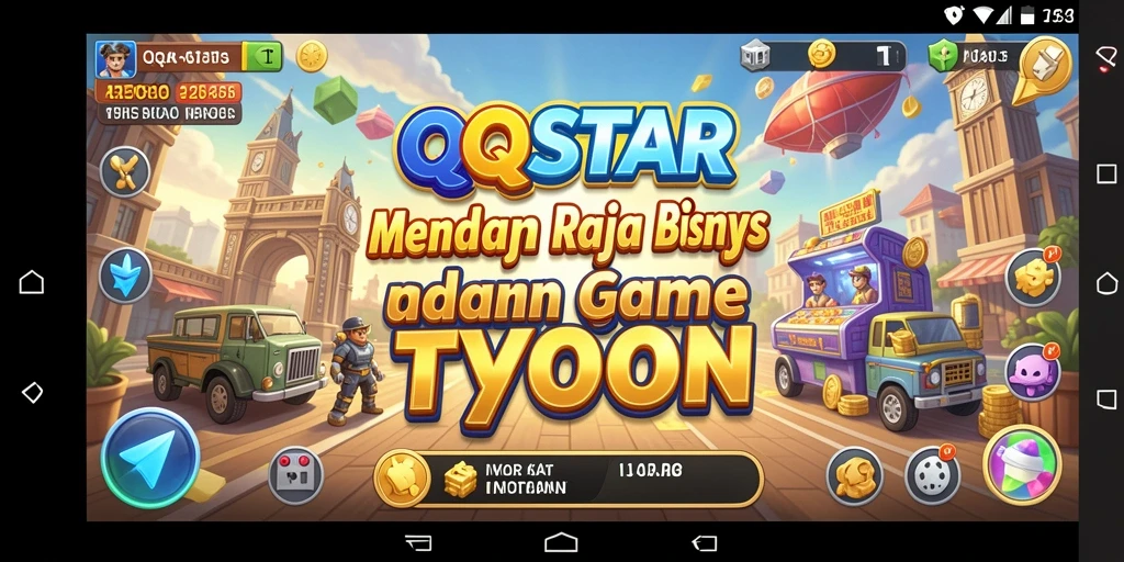 Screenshot gameplay QQSTAR menampilkan pengelolaan bisnis Tycoon yang menyenangkan.