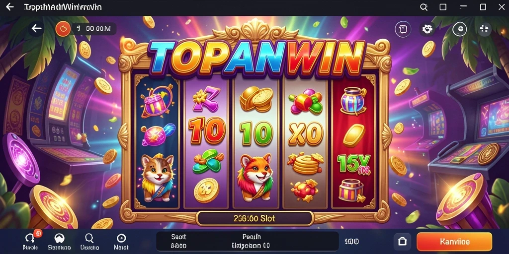 Screenshot gameplay <strong>TOPANWIN</strong> menampilkan mesin slot yang menarik dan grafis menawan.