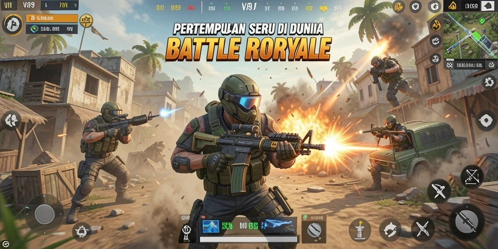 Gameplay seru dalam pertandingan Battle Royale V89.