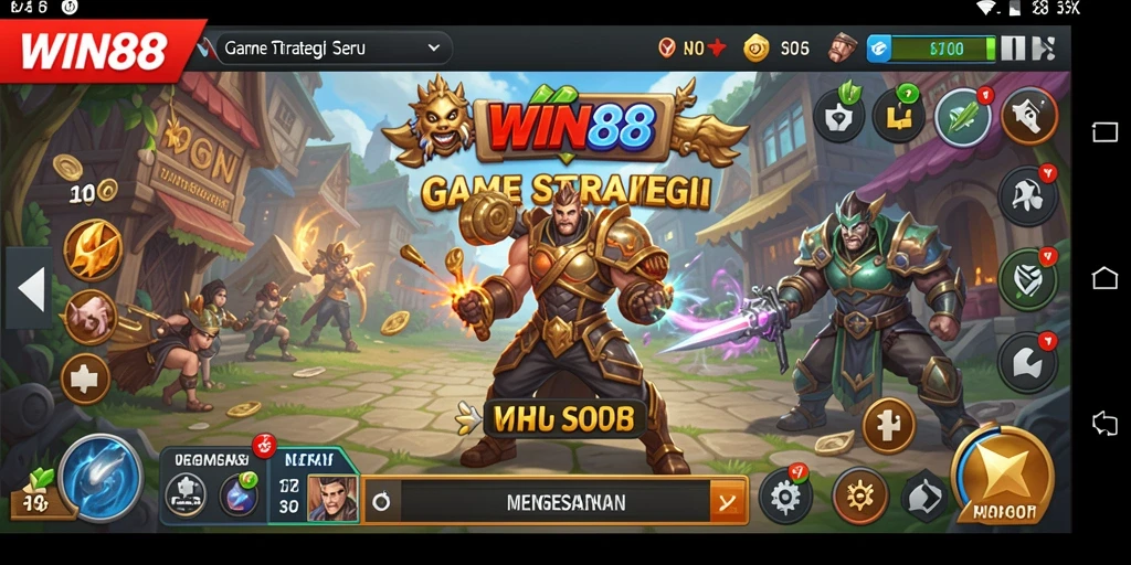 Tangkapan layar menunjukkan aksi strategis mendebarkan di dunia WIN88.