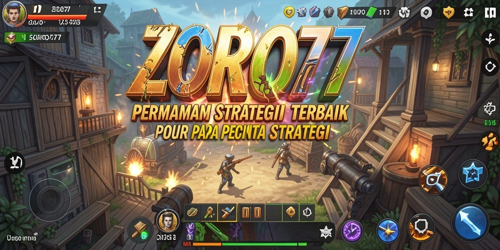 Screenshot gameplay ZORO77 dengan pertempuran strategi yang mendebarkan.